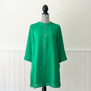 Zara Round Neck 3/4 Sleeve Shift Dress Size S